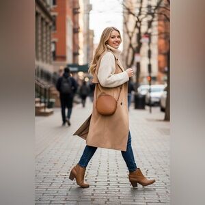 Baretraps Vegan Chestnut Ankle Boots | Braided Strap Block Heel Booties Sz 6M